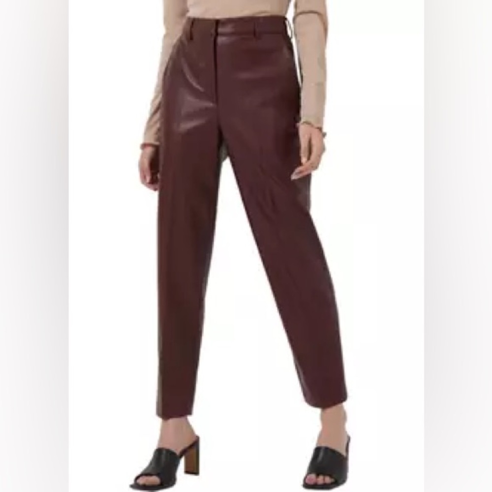 Brown Faux Leather Pants